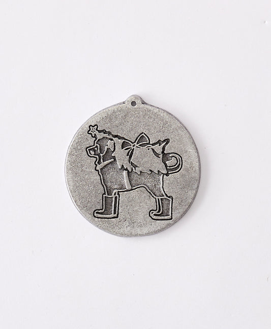 Dog And Tree Pewter Ornament